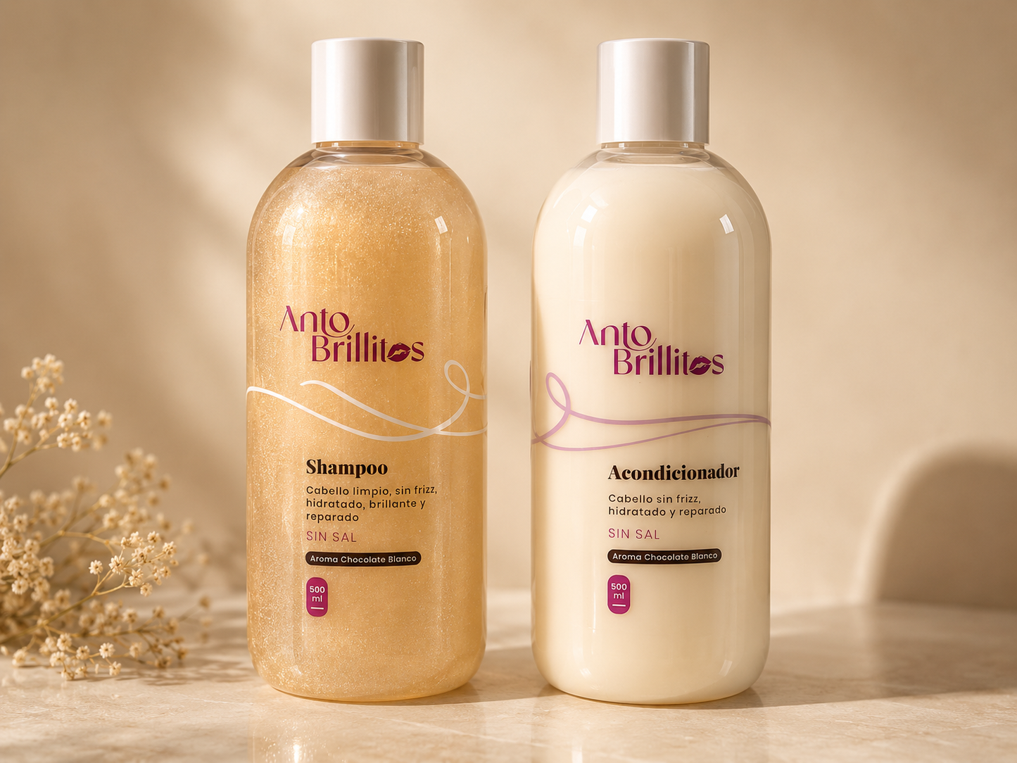 Pack Capilar Reparación Chocolate Blanco Antobrillitos – Shampoo + Acondicionador