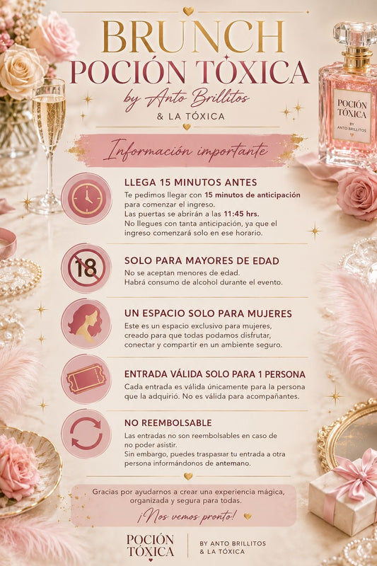 Entrada brunch 12:00 a 16:00 tóxica by Antobrillitos