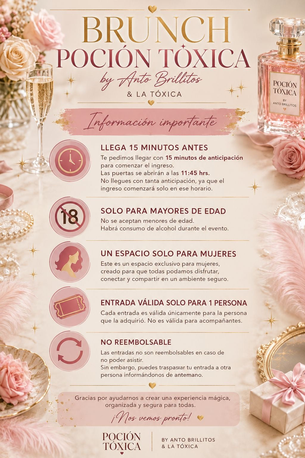 Entrada brunch 12:00 a 16:00 tóxica by Antobrillitos