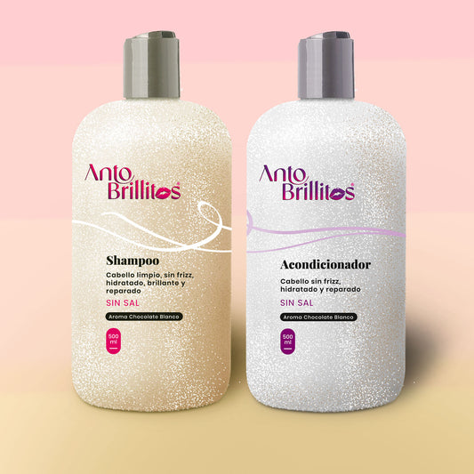 Pack Capilar Reparación Chocolate Blanco Antobrillitos – Shampoo + Acondicionador