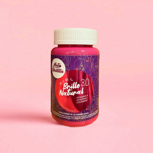 Cápsulas Brillo Natural 3.0 – Con Vitamina A, Vitamina E y Colágeno para mejorar la apariencia, salud y luminosidad de la piel